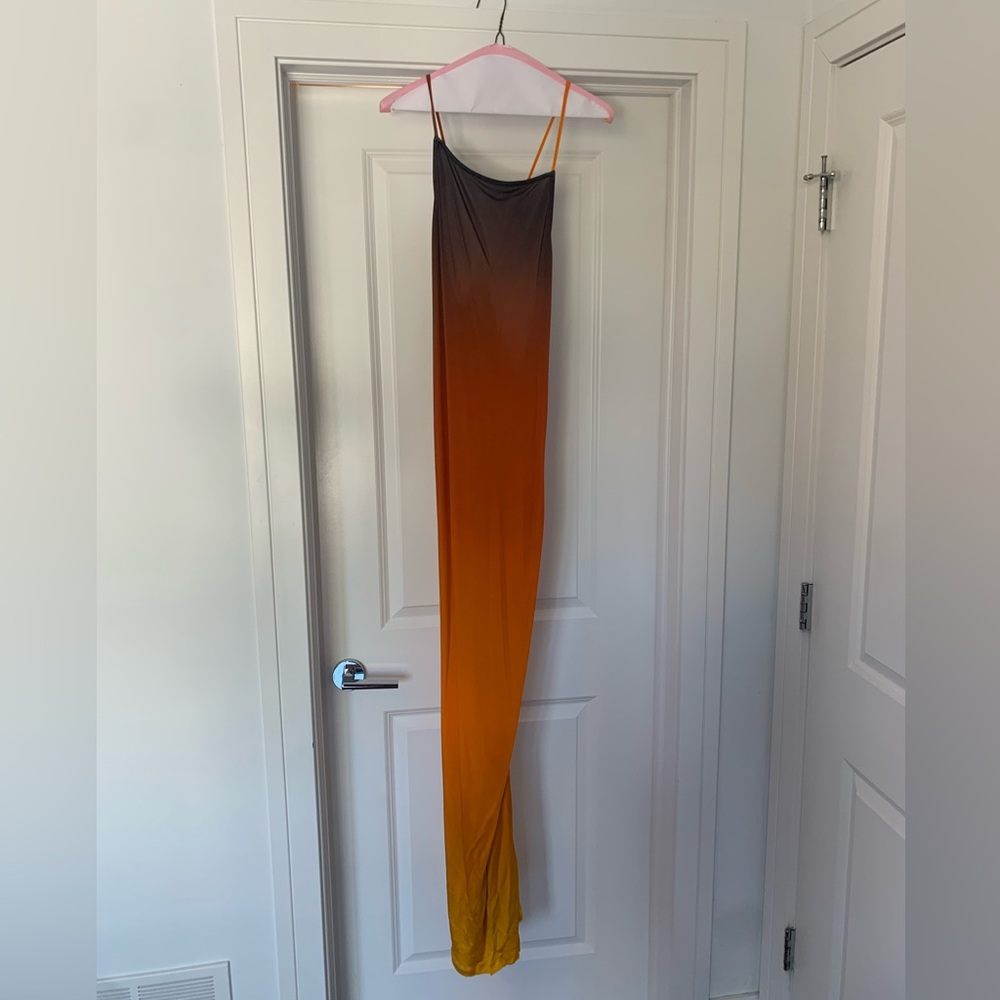 Floor Length Rony Kobo Ombré Orange Dress!